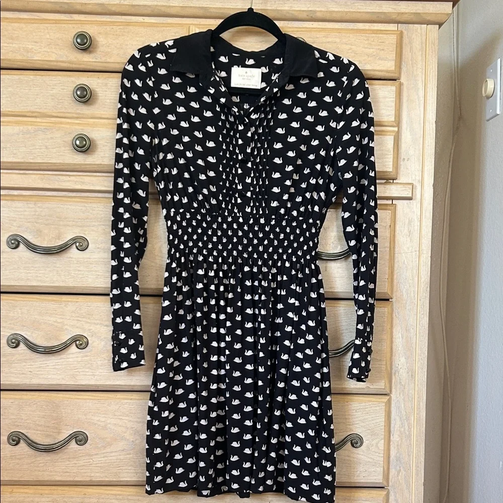 Kate Spade Monochrome Long Sleeve Dress